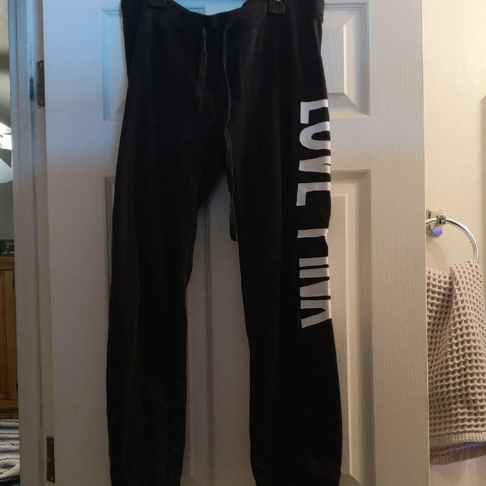 VS Pink Black Sweats Size Med